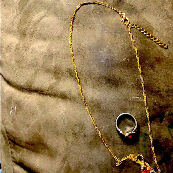 .925 Sterling silver, gold and diamond set - Picture 1 of 5